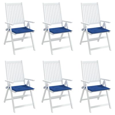 vidaXL وسائد كرسي حديقة 6 ق أزرق ملكي 50×50×3 سم قماش