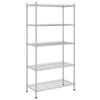 vidaXL 5-Tier Storage Shelf 90x35x180 cm Chrome 250 kg - Untranslated