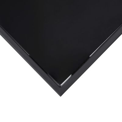 vidaXL طاولة بار أسود 110×60×110 سم زجاج مُقسّى
