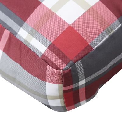 vidaXL وسادة أريكة طبليات نمط كاروهات أحمر 70×40×10 سم