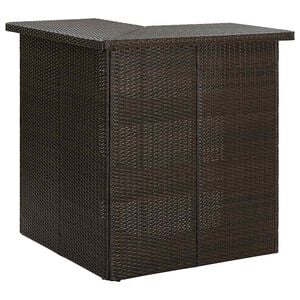 vidaXL طاولة ركنية بار بني 100&times;50&times;105 سم بولي روطان
