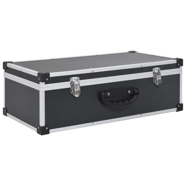 vidaXL صندوق سي دي لـ 80 قرص سي دي ألومنيوم ABS أسود