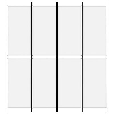 vidaXL مقسم غرفة 4-ألواح أبيض 200×220 سم قماش