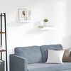 vidaXL رفوف جدارية عائمة، قطعتان، لون أبيض، 40&times;23&times;3.8 سم، مصنوعة من خشب MDF