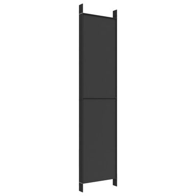 vidaXL مقسم غرفة 6-ألواح أسود 300×220 سم قماش