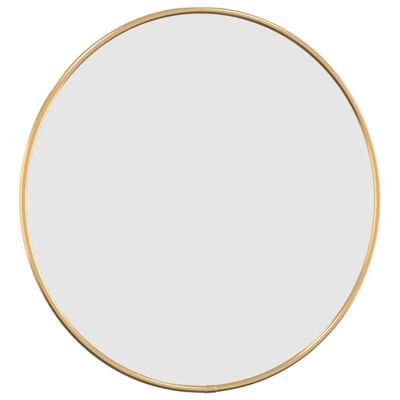 vidaXL مرآة حائط لون ذهبي قطر 40 سم دائرية