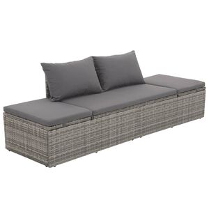 vidaXL سرير حديقة رمادي 195&times;60 سم بولي روطان