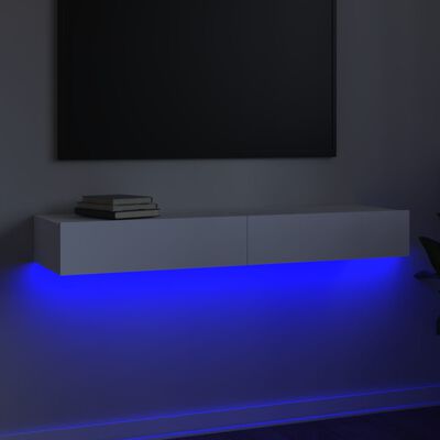 vidaXL خزانة تلفزيون مع أضواء ليد أبيض 120×35×15.5 سم