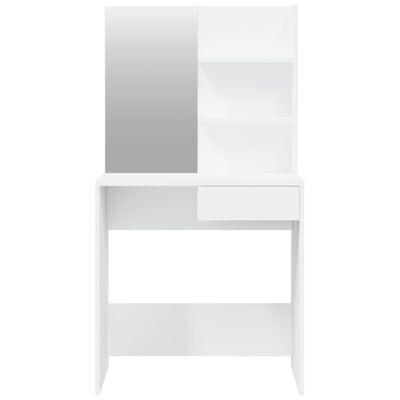 vidaXL طاولة تسريحة مع مرآة لون أبيض 141x40x74,5 سم