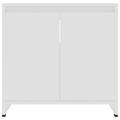 vidaXL خزانة حمام أبيض 60×33×61 سم خشب حبيبي