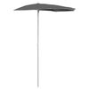 vidaXL مظلة حديقة نصفية مع عمود 180×90 سم أنثراسيت