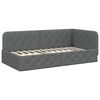 vidaXL إطار سرير ركني رمادي داكن 90 x 200 cm قماش