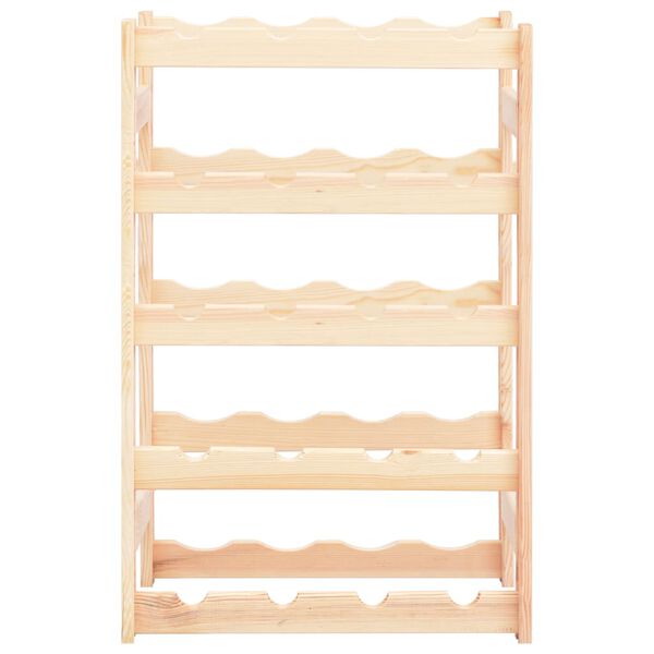 vidaXL حامل نبيذ متسع لـ 20 قارورة خشب صنوبر صلب