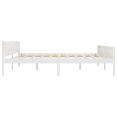 vidaXL إطار سرير خشب صنوبر صلب أبيض 200×200 سم