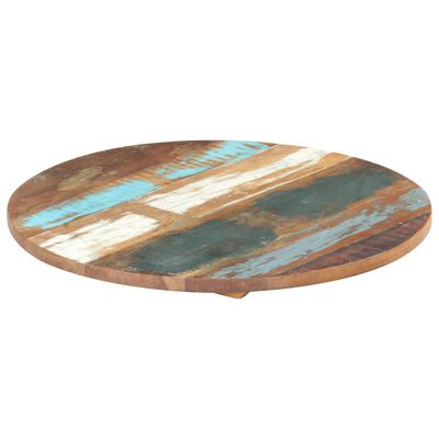 vidaXL سطح طاولة دائري 40 سم 25-27 ملم خشب صلب مستصلح