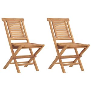 vidaXL 2 كرسي حديقة قابل للطي 47x63x90 سم خشب ساج صلب