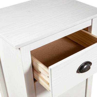 vidaXL خزانة جانبية "هيل رينج" أبيض 46×35×80 سم خشب صنوبر صلب