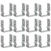 vidaXL Fence Anchors 12 pcs Silver 12x6x15 cm Galvanised Steel - Untranslated