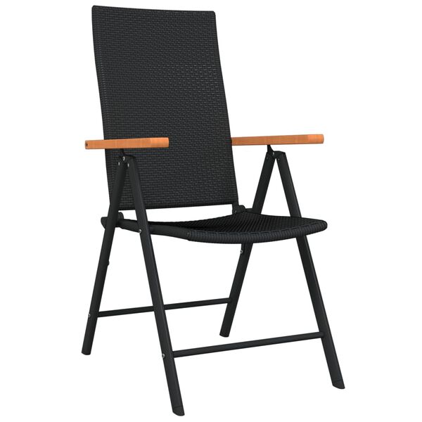 vidaXL عدد 7 قطع طقم سفرة حديقة أسود