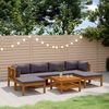 vidaXL عدد 7 قطع طقم جلسة حديقة مع وسائد خشب أكاسيا صلب
