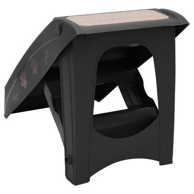vidaXL درج كلب قابل للطي أسود 62×40×49.5