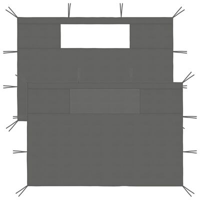 vidaXL جدران جازيبو جانبية مع نوافذ 2 ق 4×2.1 م أنثراسيت 70 جم/م²