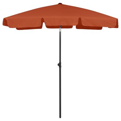 vidaXL مظلة شاطئ قرميدي 180×120 سم