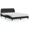 vidaXL إطار سرير "Dover" أسود 140&times;200 سم من الجلد الصناعي
