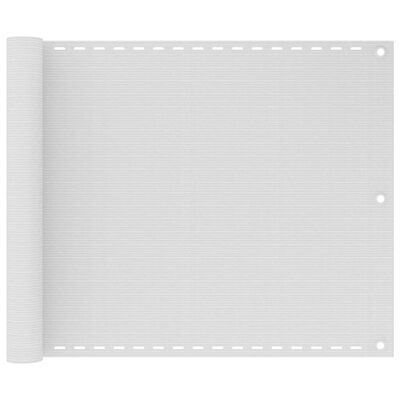 vidaXL حاجز شرفة HDPE مقاس 75×600 سم أبيض