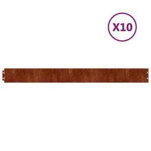 vidaXL سياجات عشب 10 ق 103x10 سم فولاذ كورتن مرن