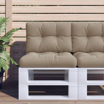 vidaXL وسادة أريكة طبليات رمادي بني 50×40×10 سم