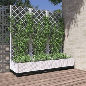 vidaXL وعاء حديقة أبيض 120 x 40 x 121.5 cm