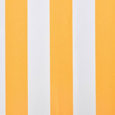 غطاء مظلة واقي من الشمس قماش زهرة دوار الشمس أبيض وأصفر 3×2.5 م (غير شامل الإطار) vidaXL