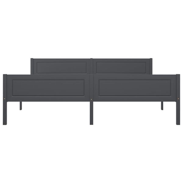 vidaXL إطار سرير دون مرتبة خشب صنوبر صلب لون رمادي 200x180 سم