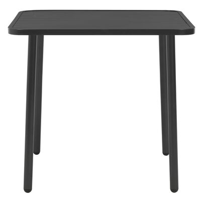 vidaXL طاولة حديقة رمادي غامق 80×80×72 سم فولاذ