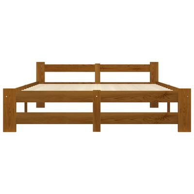 vidaXL إطار سرير بني عسلي خشب صنوبر صلب 140×200 سم