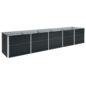 vidaXL حوض حديقة مرتفع فولاذ مجلفن 400&times;80&times;77 سم أنثراسيت
