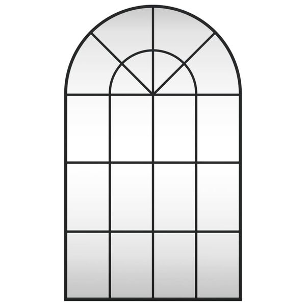 مرآة حائط VidaXL سوداء مقاس 60x100 سم، حديد مقوسة