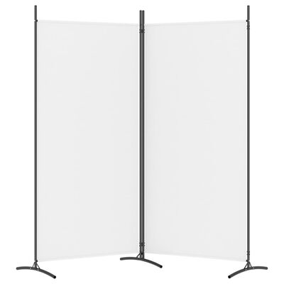 vidaXL مقسم غرفة 2-ألواح أبيض 175×180 سم قماش