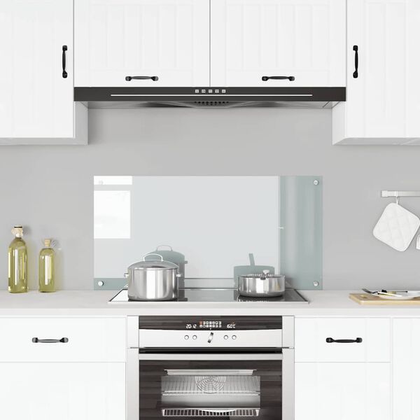 vidaXL لوح باكسبلاش شفاف للمطبخ 100×50 سم زجاج مقسى