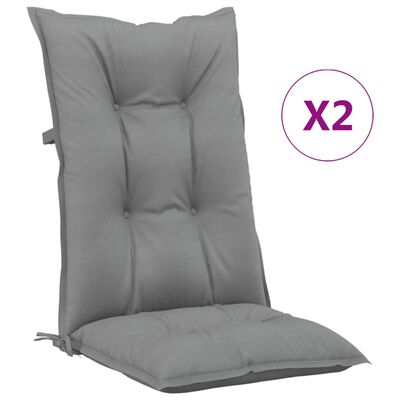 vidaXL وسائد كرسي حديقة 2 ق رمادي 120×50×7 سم