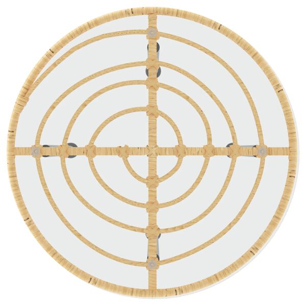 vidaXL طاولة طعام بقطر 50 سم  زجاج مُقسّى وفولاذ