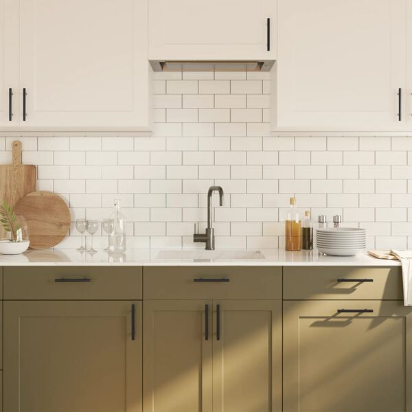 vidaXL مقابض خزانة 10ق أسود فولاذ مقاوم للصدأ 96 ملم