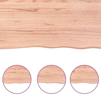 vidaXL سطح طاولة لون بني فاتح 100*40*(2-4) سم خشب صلب معالج وحواف خام