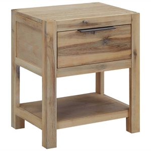 vidaXL منضدة سرير بدرج 40&times;30&times;48 سم خشب أكاسيا صلب