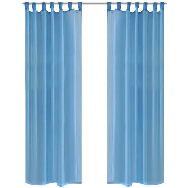 vidaXL ستارة شفافة لون فيروزي 140 &times; 175 سم 2 ق