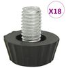 vidaXL عدد 18 ق أقدام أثاث مقاس M8 قابلة للتعديل أسود
