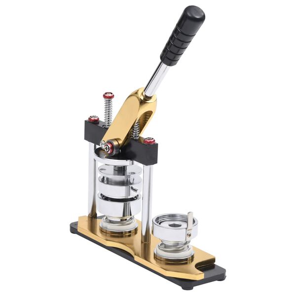 vidaXL ماكينة صنع الشارات مع قاطع دائري خرامة دوارة 37 مم