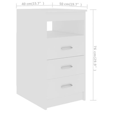 vidaXL خزانة أدراج أبيض 40×50×76 سم خشب صناعي