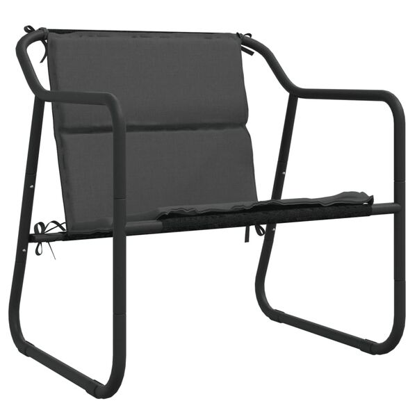 vidaXL طقم جلسة حديقة 3 قطع مع وسائد أنثراسيت فولاذ